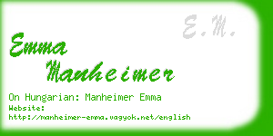 emma manheimer business card